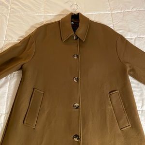 TAN WOOL BLEND COAT (LIKE NEW), MEDIUM